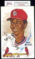 Lou Brock JSA Coa Signed Perez Steele Autograph