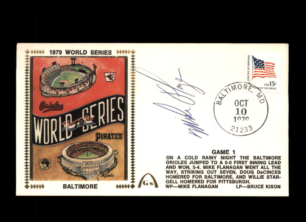 Mike Flanagan PSA DNA Coa Signed 1979 World Series FDC Cache Autograph