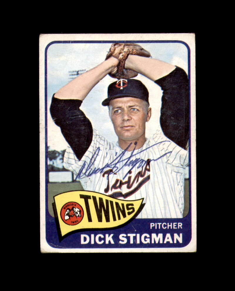Dick Stigman Hand Signed 1965 Topps Minnesota Twins Autograph