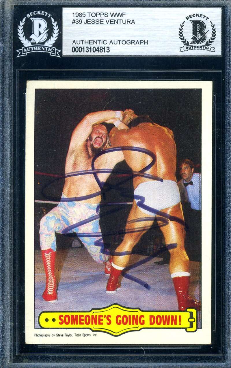 Jesse Ventura Beckett Signed 1985 Topps WWF Autograph