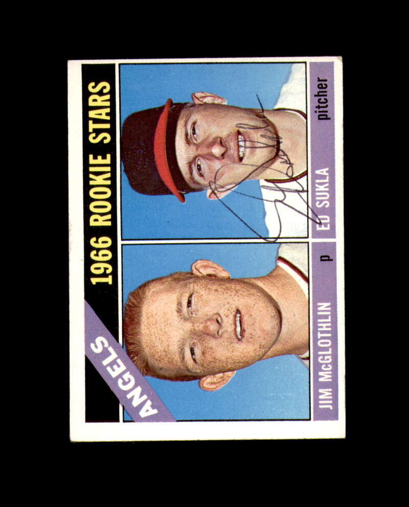 Ed Sukla Hand Signed 1966 Topps Rookie Stars California Angels Autograph