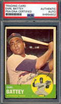 Earl Battey PSA DNA Signed 1963 Topps Autograph
