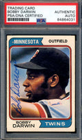 Bobby Darwin PSA DNA Signed 1974 Topps Autograph
