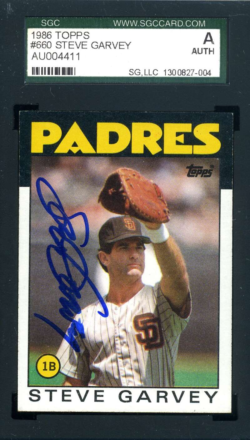 Steve Garvey SGC Signed 1986 Topps Autograph