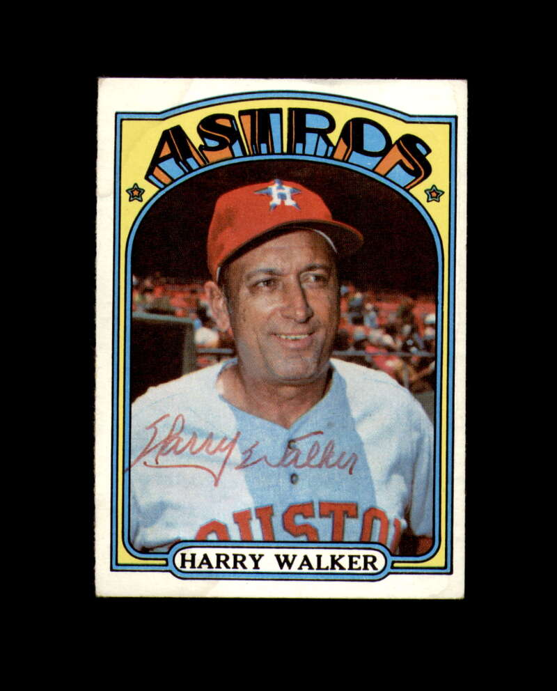 Harry Walker Hand Signed 1972 Topps Houston Astros Autograph