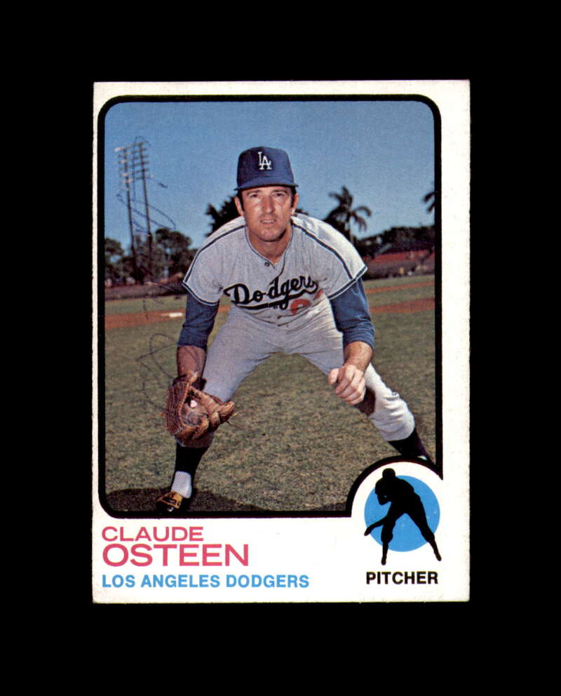 Claude Osteen Hand Signed 1973 Topps Los Angeles Dodgers Autographed