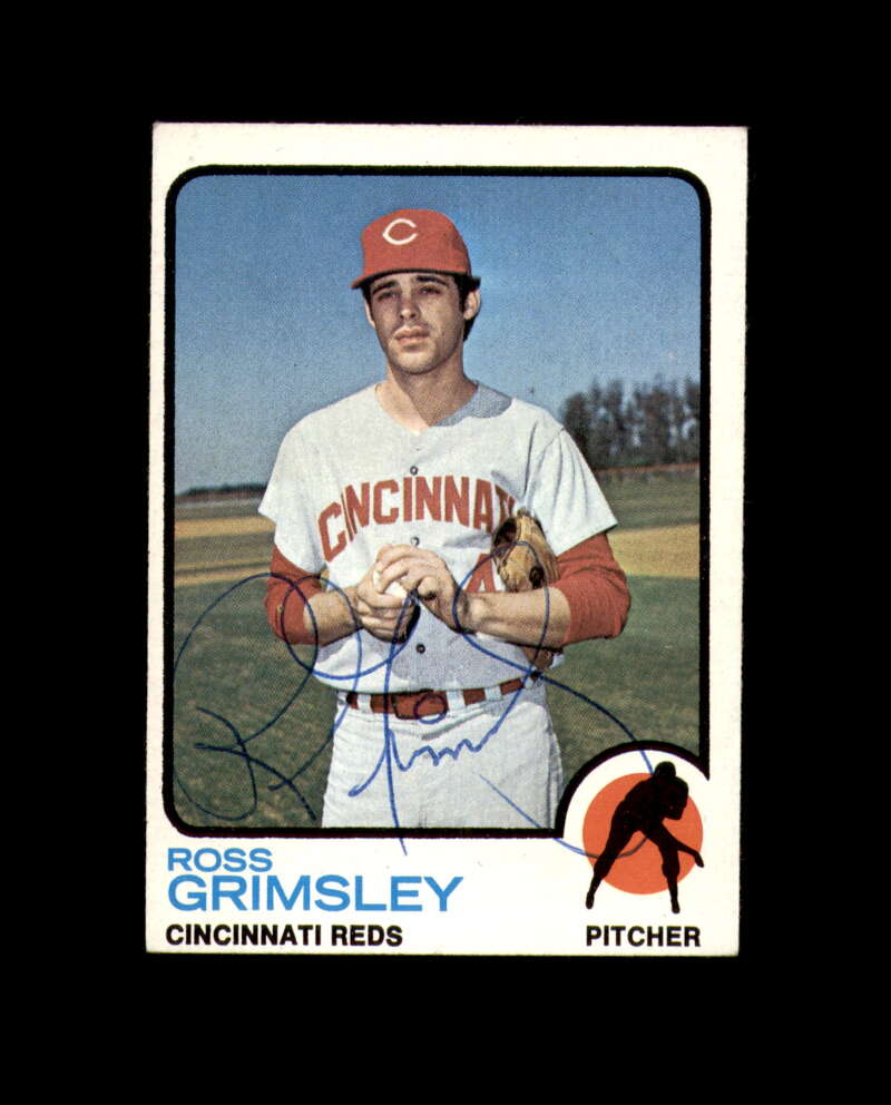 Ross Grimsley Hand Signed 1973 Topps Cincinnati Reds Autograph
