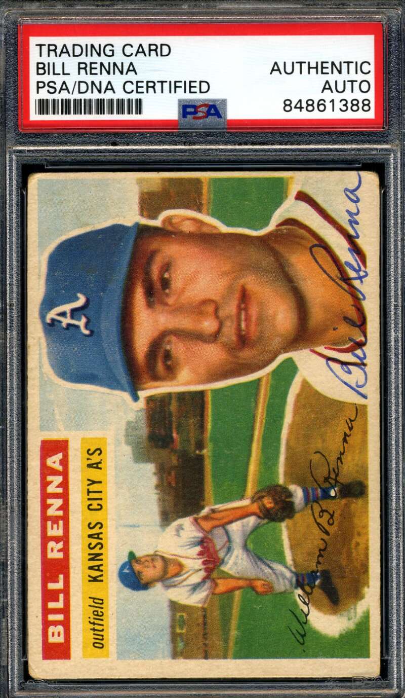 Bill Renna PSA DNA Signed 1956 Topps Autograph