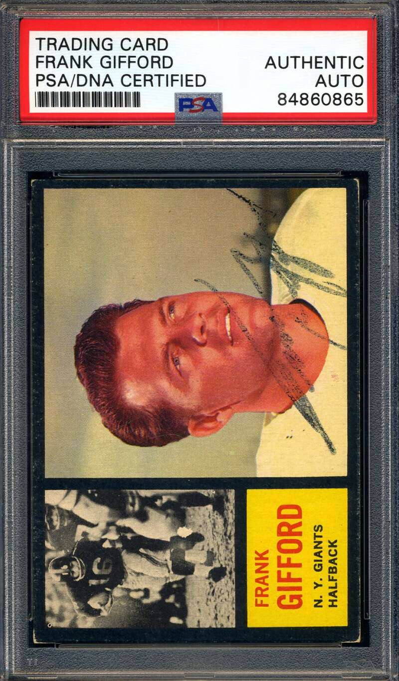 Frank Gifford PSA DNA Signed 1962 Topps Autograph