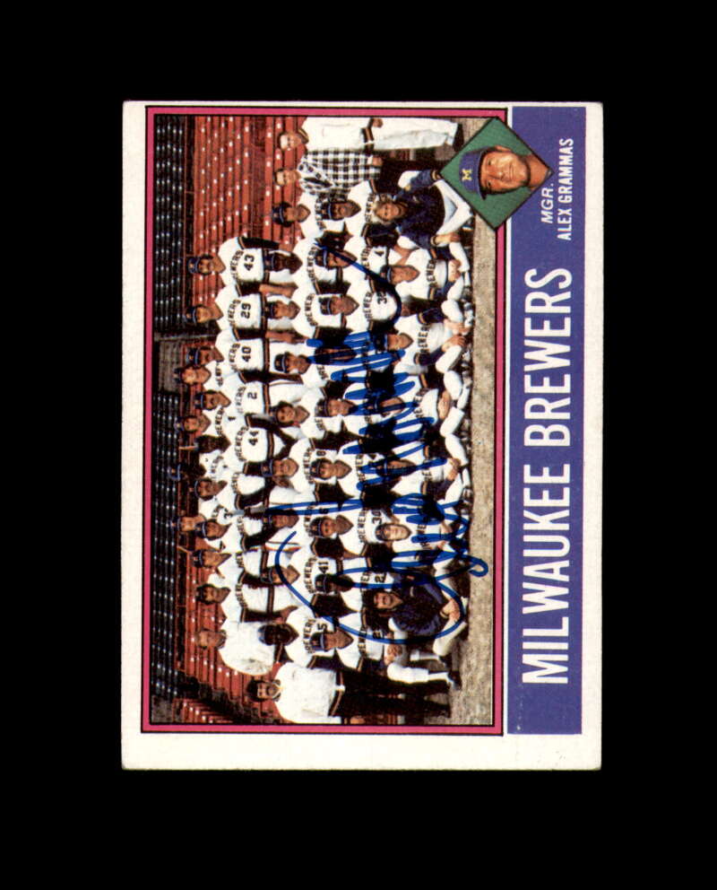 Alex Grammas Hand Signed 1976 Topps Milwaukee Brewers Autograph
