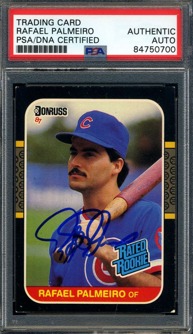 Rafael Palmeiro PSA DNA Coa Signed 1987 Donruss Rated Rookie Autograph