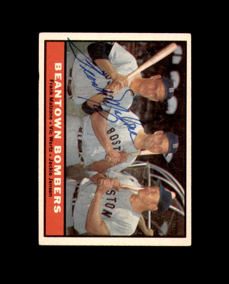 Frank Malzone Signed 1961 Topps Beantown Bombers Boston Red Sox Autograph