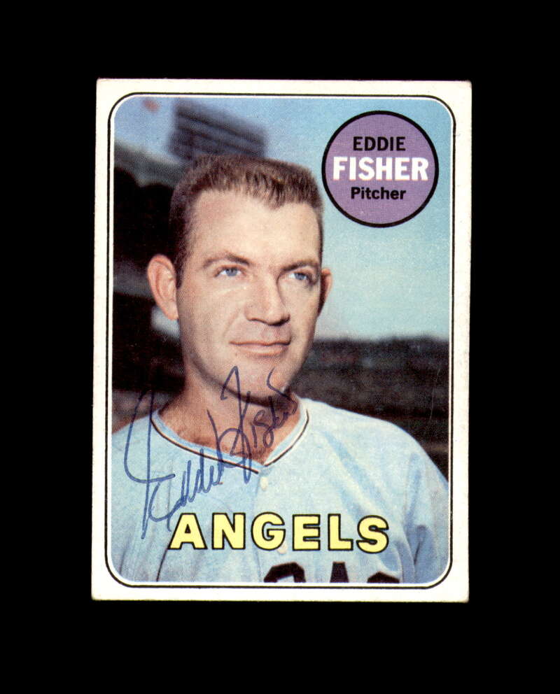 Eddie Fisher Signed 1969 Topps California Angels Autograph