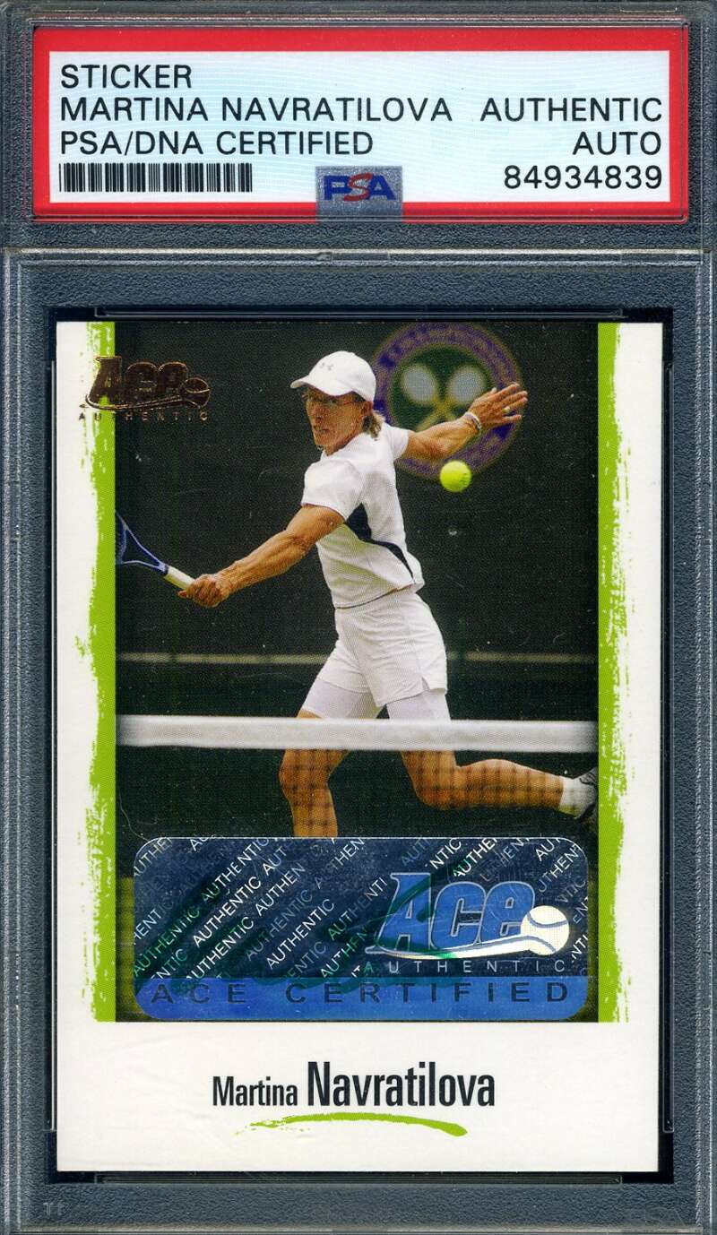 Martina Navratilova PSA DNA Signed 2007 ACE Authentic Autograph