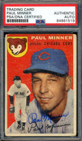 Paul Minner PSA DNA Signed 1954 Topps Autograph