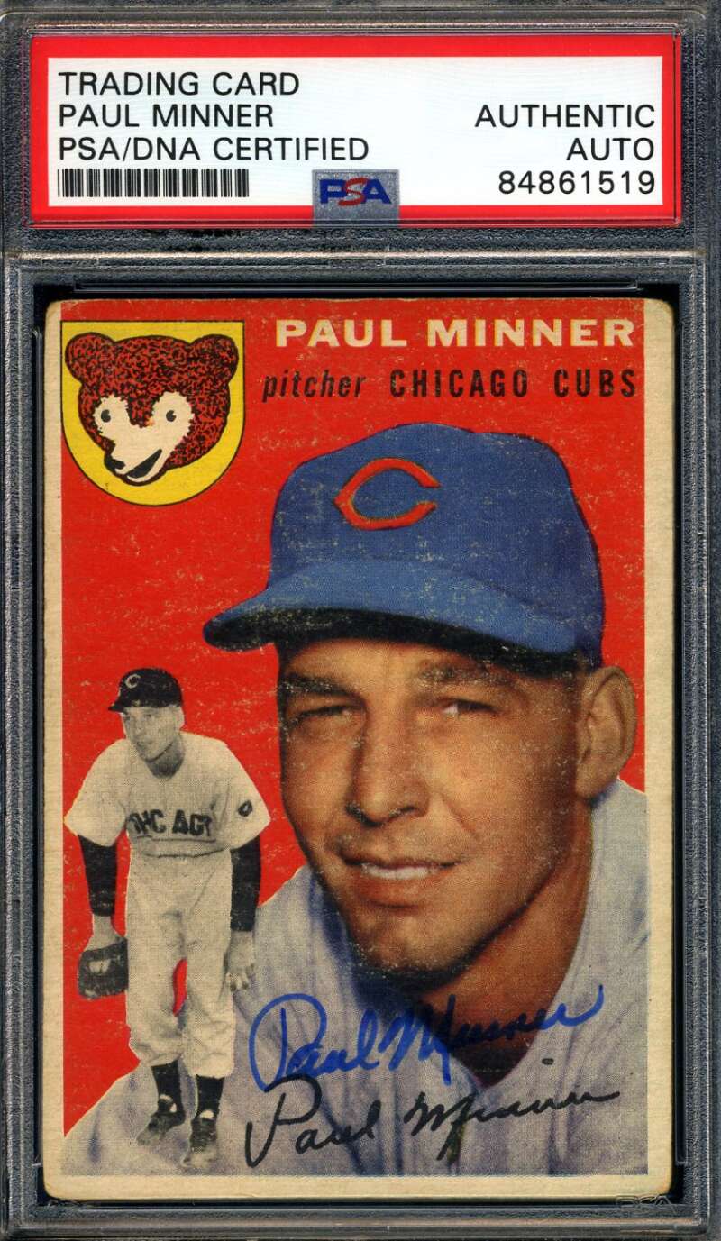 Paul Minner PSA DNA Signed 1954 Topps Autograph