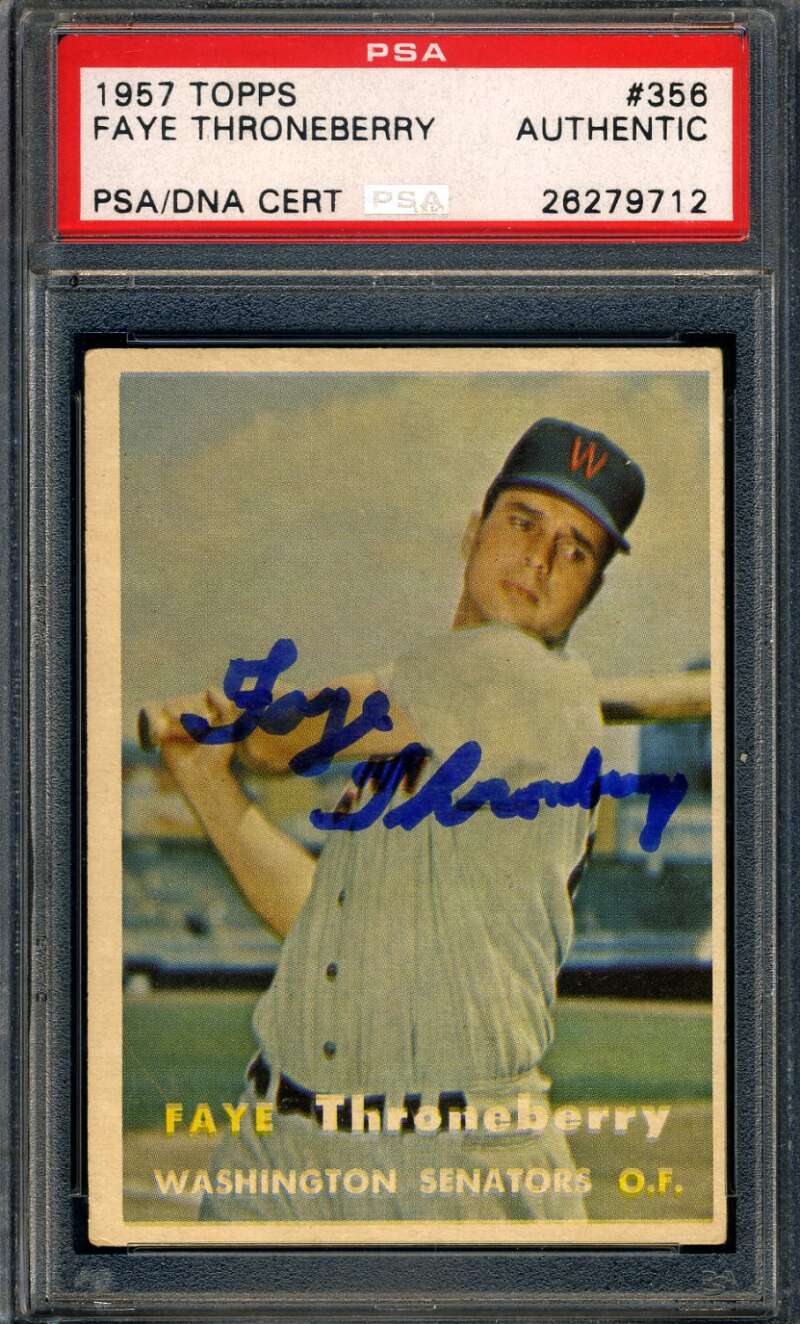 Faye Throneberry PSA DNA Signed 1957 Topps Autograph