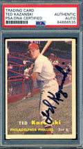 Ted Kazanski PSA DNA Signed 1957 Topps Autographed