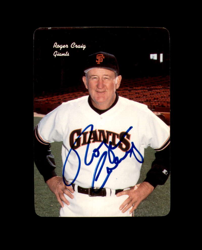Roger Craig Hand Signed 1986 Mother's Cookies San Francisco Giants Autograph