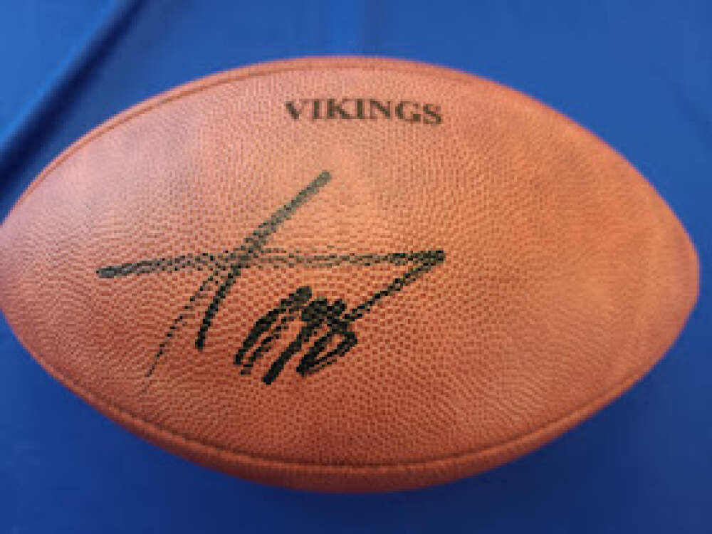ADRIAN PETERSON JSA Coa Signed Game Issued Bears  Wilson The Duke Football
