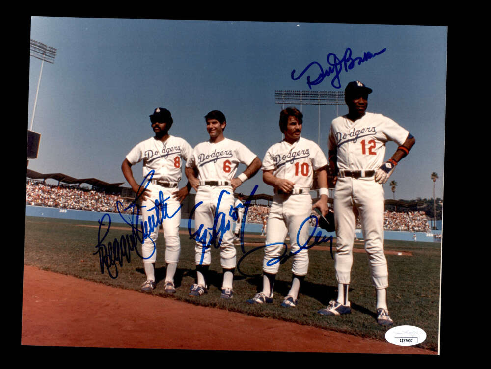 Garvey Cey Smith Baker JSA Coa Signed  8x10 Photo Autograph Dodgers