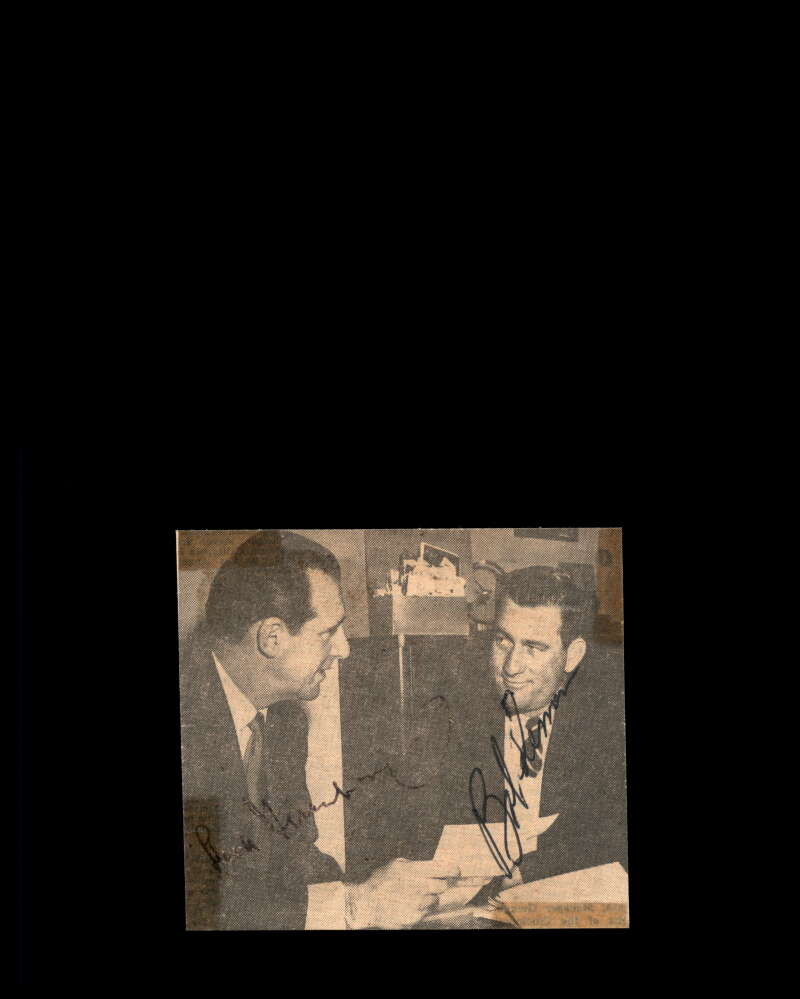 Hank Greenberg Bob Lemon JSA Coa Signed  4x4 Photo Autograph