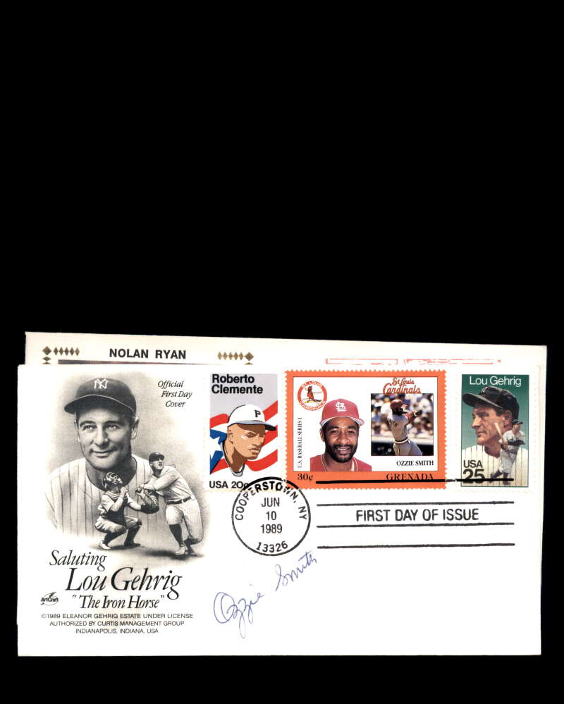 Ozzie Smith JSA Coa Hand Signed 1989 FDC Cache Autograph