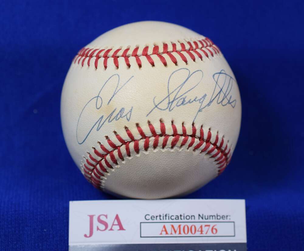 Enos Slaughter JSA Cert Autograph American League Signed Baseball