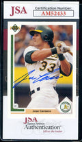 Jose Canseco JSA Coa Signed 1991 Upper Deck Autograph