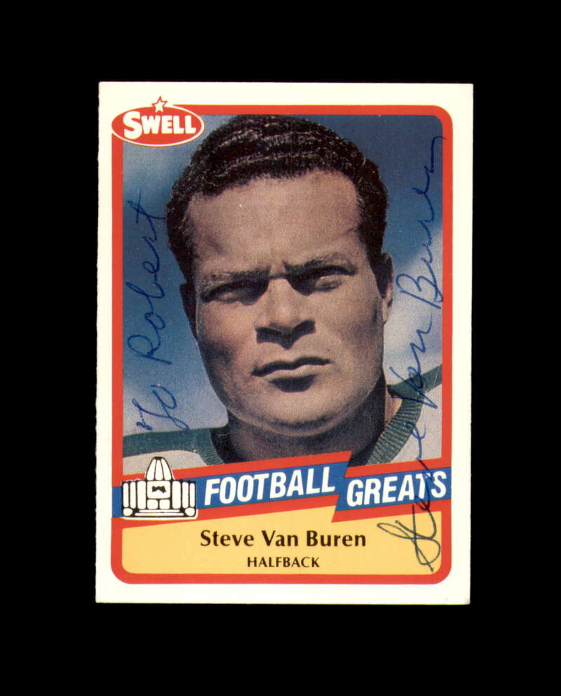 Steve Van Buren Signed 1989 Swell Greats Philadelphia Eagles Autograph