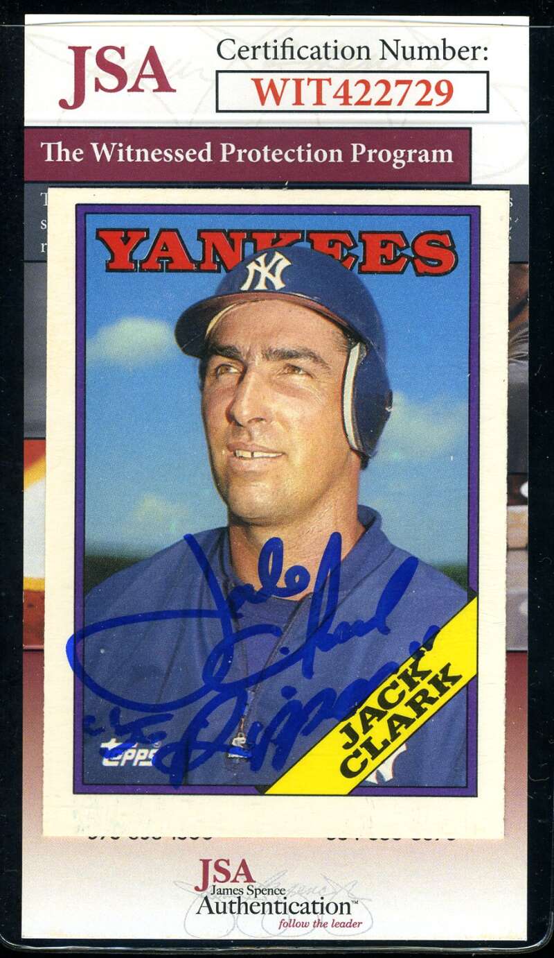 Jack Clark JSA Coa Signed 1988 Topps Autograph