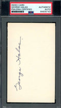 George Halas PSA DNA Signed 3x5 Index Card Autograph