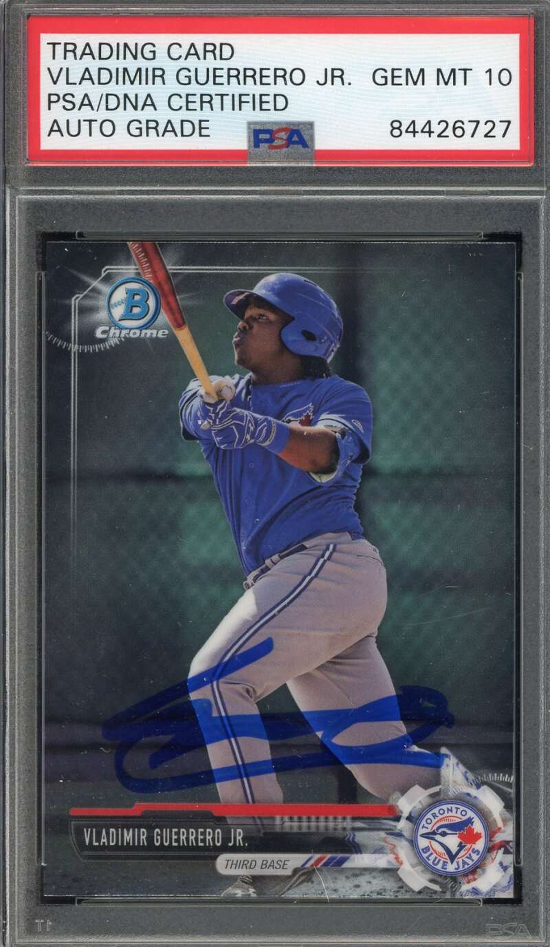 Vladimir Guerrero Jr Gem Mint 10 PSA DNA Signed 2017 Bowman Chrome Rookie Autograph