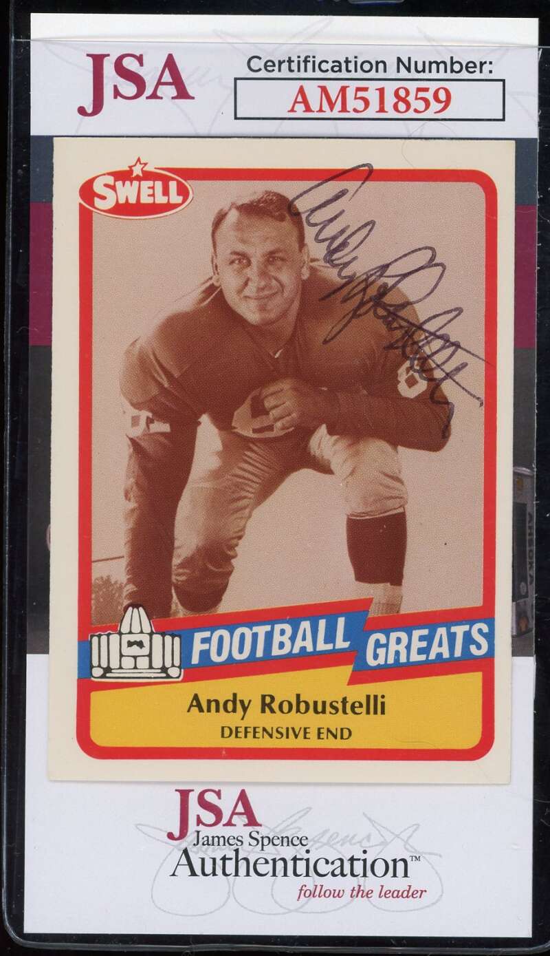 Andy Robustelli JSA Coa Signed 1989 Swell Greats Autograph