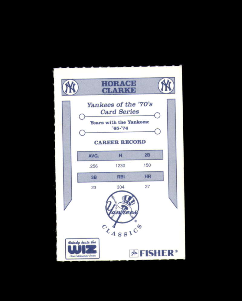 Horace Clarke Signed 1992 Wiz Yankees of The 70's New York Yankees Autograph