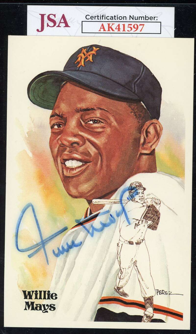 Willie Mays JSA Coa Signed Perez Steele Autograph
