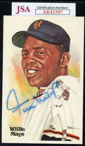 Willie Mays JSA Coa Signed Perez Steele Autograph