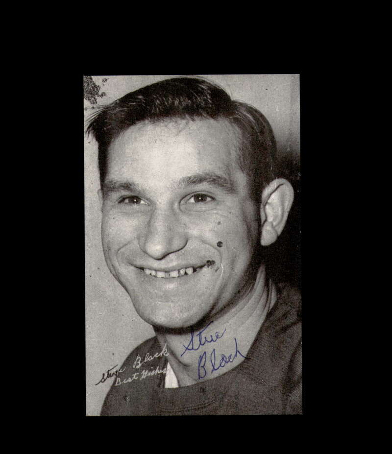 Steve Black Signed Vintage Postcard 1950`s 60`s Detroit Red Wings Autograph