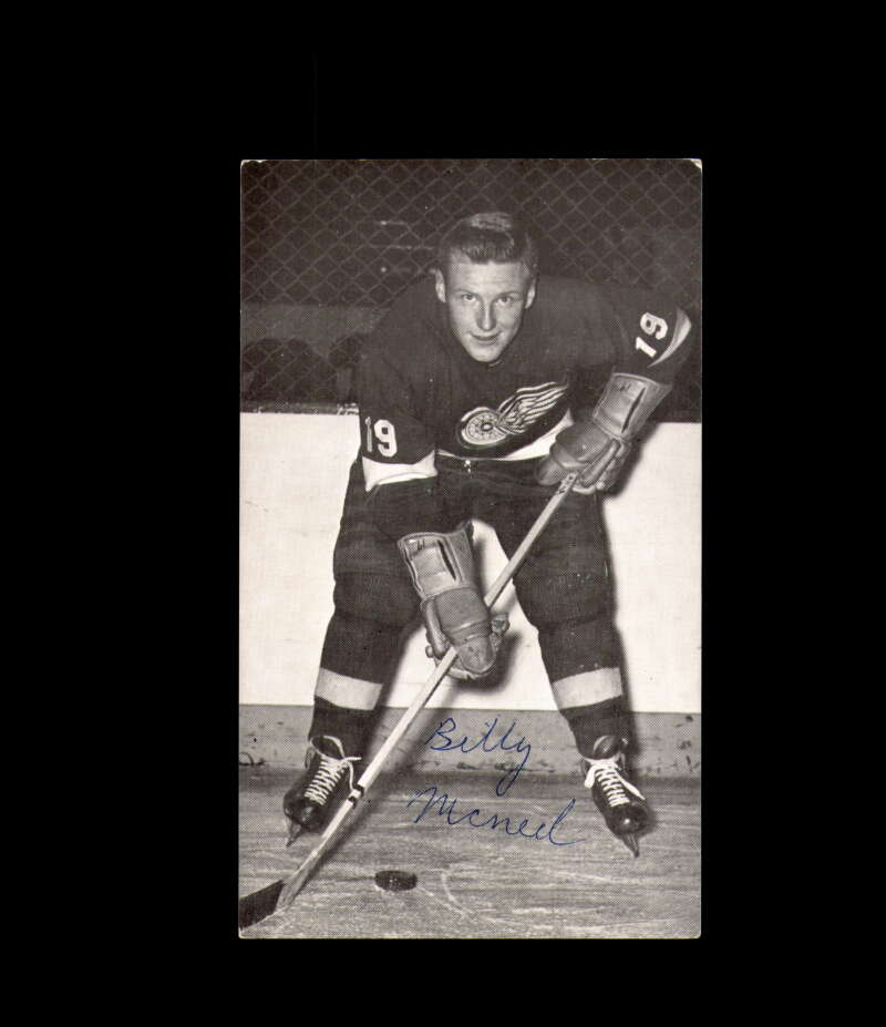 Billy McNeill Signed JD McCarthy Vintage Postcard 1950`s 60`s Detroit Red Wings Autograph