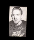 Larry Hillman Signed JD McCarthy Vintage Postcard 1950`s 60`s Detroit Red Wings Autograph