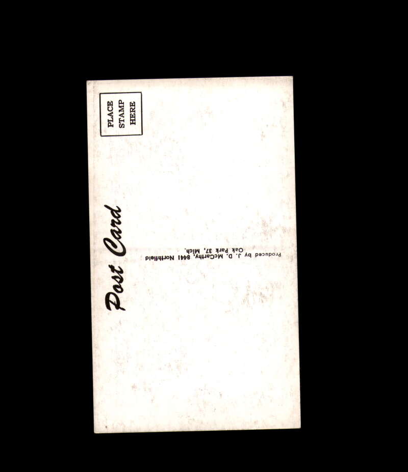 Larry Hillman Signed JD McCarthy Vintage Postcard 1950`s 60`s Detroit Red Wings Autograph