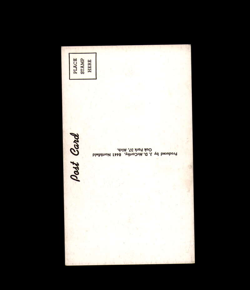 Hector Lalande Signed JD McCarthy Vintage Postcard 1950`s 60`s Detroit Red Wings Autograph