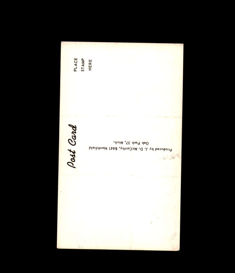 Billy Harris Signed JD McCarthy Vintage Postcard 1950`s 60`s Detroit Red Wings Autograph