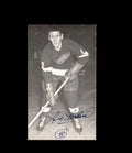 Leo Labine Signed JD McCarthy Vintage Postcard 1950`s 60`s Detroit Red Wings Autograph