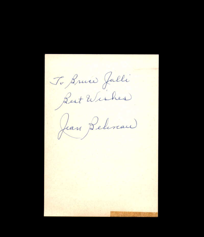 Jean Beliveau Signed Vintage Postcard Montreal Canadians Autograph