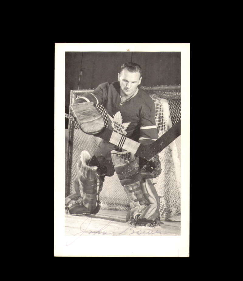 Johnny Bowers Signed Vintage Postcard Toronto Maple Leafs Autograph