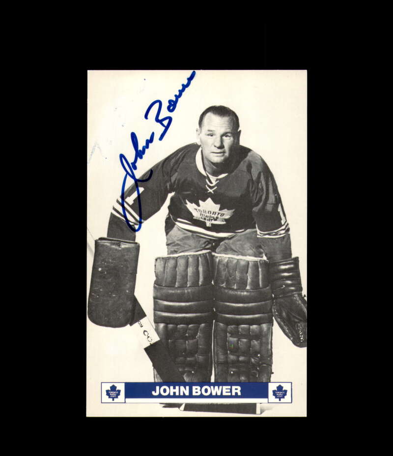 Johnny Bower Signed Vintage Postcard Toronto Maple Leafs Autograph 1