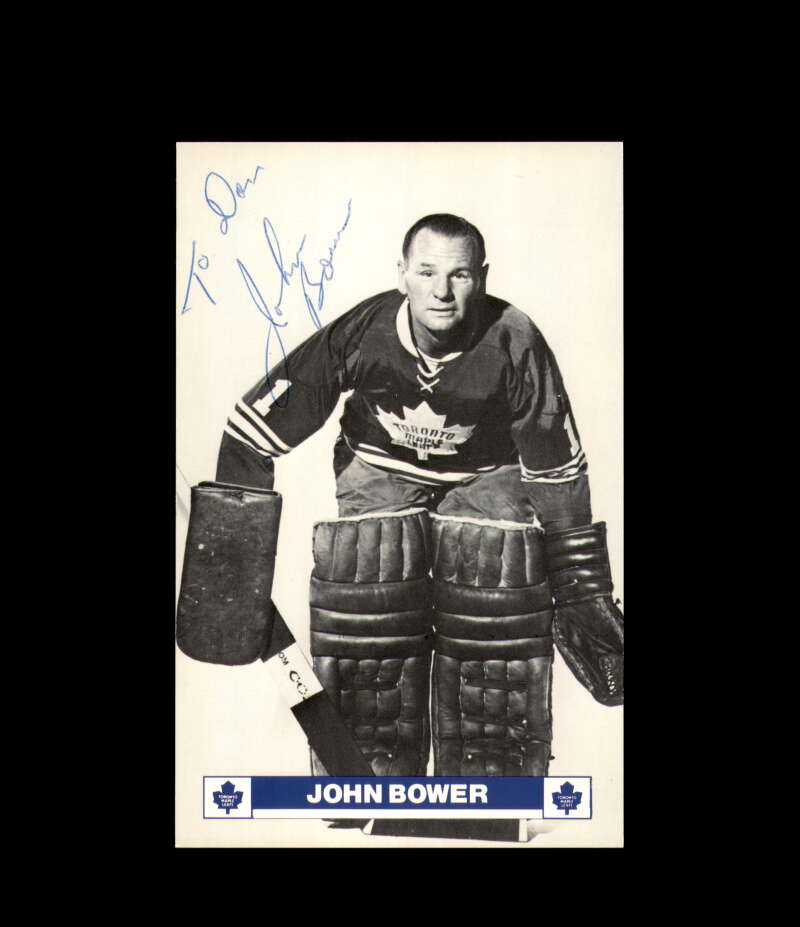 Johnny Bower Signed Vintage Postcard Toronto Maple Leafs Autograph 3