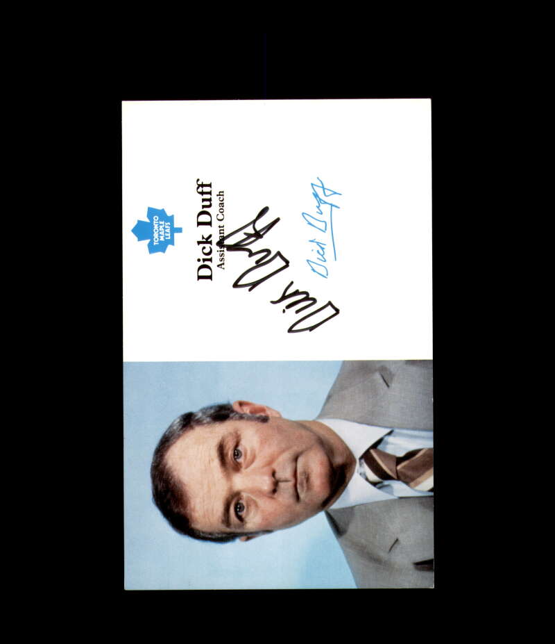Dick Duff Signed Postcard Toronto Maple Leafs Autograph