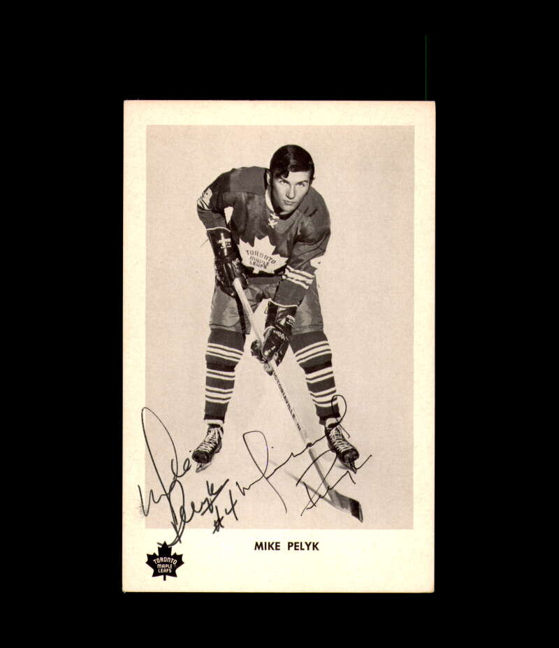 Mike Pelyk Signed Vintage Postcard Toronto Maple Leafs Autograph